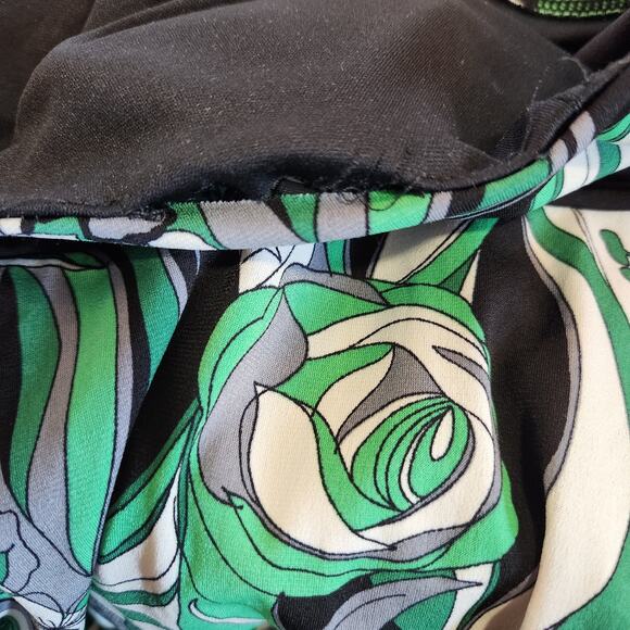 Y2K Speechless Green Black Funky Patterned Halter Dress M - Picture 7 of 11